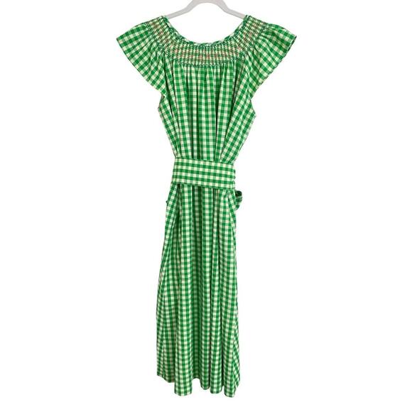 Maison Me Maisonette Frances Smocked Midi Dress Mint Green Gingham Tuckernuck - Picture 5 of 9
